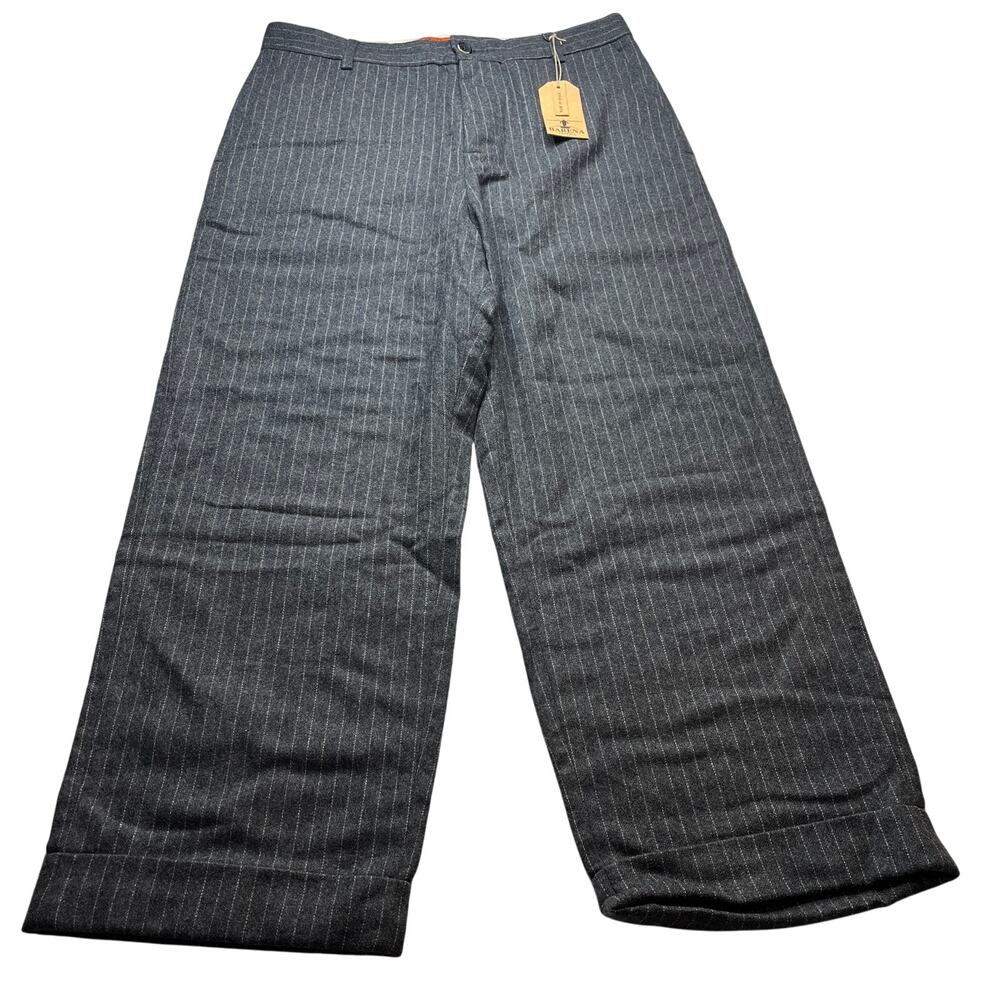 10-74 BARENA Men's Trancia Da Lio Pants Pin Stripe Grey Size 50